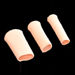 pedifix cloth covered gel toe caps picture showing all three sizes