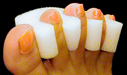 foam toe combs on toes